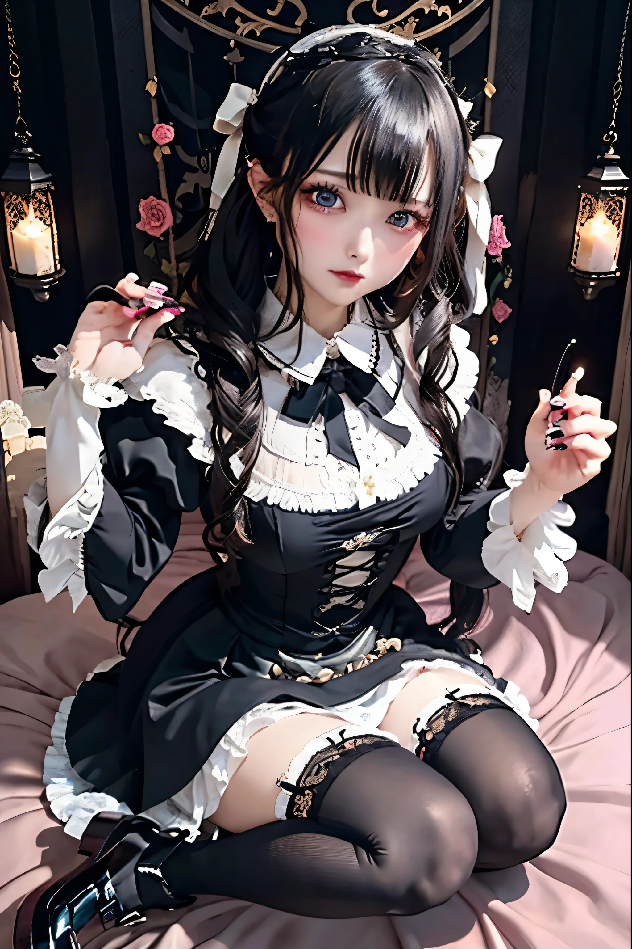 Hard Dark Gothic Makeup、Black dark eyeshadow、sad、Good skin radiance、Dark Gothicメイク、Dark smile、palace、The beauty of fragrance、24-years-old、Expression of intense sexual pleasure、Embarrassed look、Dark Gothic、Highest quality、Expression of sexual pleasure amid suffering、Drunk face、紫のMaid clothes、Mysterious、Noble、The face of someone holding it in the toilet、sexy、Loving smile、Twin tail hair、Right blue eye, Left eye is red、Super tempting pose、Platform Heel Shoes、Heavy makeup、Gothic ta clothes、Silver Hair、Long Hair Straight Hair、Cute Gothic Loliress、Beautiful Face、elegant features、Attractive face、Stained glass is the background、Chest glistening with sweat、The room is dark、goth long dress、Bell Sleeves、Wizard Sleeve、Decadent look、Sexually excited expression、Glossy thighs wet with water、Thighs that are wet and shiny with oil、Background of a room full of roses、sad expression、Rose Maiden、The embroidery is pink、The dress has pink embroidery.、Thigh-high socks、Knee-high socks、Gentle expression、Dark black eyeshadow、Stained glass and rose background、thighs are a little thin、Female Duo、Female couple、dark church background、Stained glass、Black metal world、Dark Castle、Dark Room、Slender body、gothic long dress、Victorian dress、Small breasts、Hold the wine in your right hand、Hold the lantern in your left hand、pantyhose、The bed is covered with roses、Lying in bed、Her thighs are shining with sweat、My body is wet and shiny、Lots of glitter on the thighs、sweating、My thighs are sticky from sweating、Sweat glistening on my thighs, The whole body is sweaty and shiny、I sweated a lot.、My thighs are sweaty、My thighs are wet、My thighs are shining with sweat、A lot of sweat glistening all over the body、Slender body、Put your head on the pillow、Sleeping on a bed、Beautiful legs、Sleep with your legs stretched、