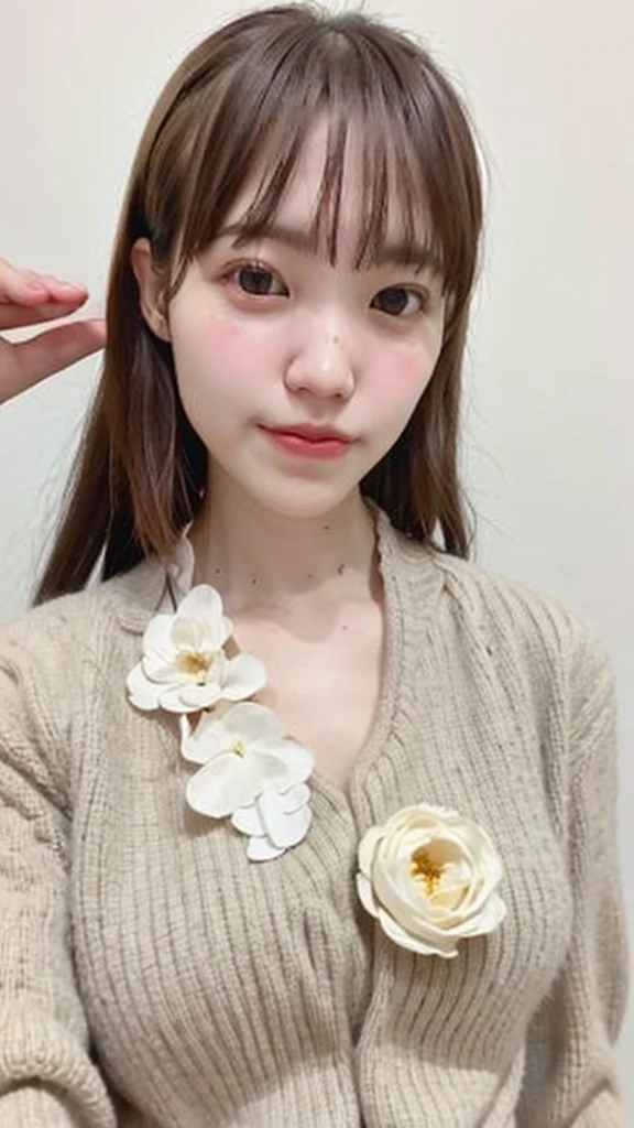 (((Ultra-high resolution、Close-up、Cute Japanese Woman)))、Long, straight black hair frames her face、So that every single hair is clearly visible、Depicts subtle color changes depending on the amount of light hitting the subject、The skin is white and smooth、Has a natural glow、Fine skin texture、Representing the fine details of pores、amountや頬に薄い赤みがある部分を詳細に、The eyes are almond-shaped and dark brown.、Fine details of the iris、Depicts color gradations and patterns、Long, natural-looking eyelashes, each and every one visible、Well-groomed eyebrows、indivual々The hair is clearly visible、Light reflects off into the eyes、Create small highlights、noseは繊細で、nose孔の細かいディテールがある、Lips are plump and naturally pink、Depicts the fine lines and soft curves of the lips、Shiny、Accentuate the shape、Detailed depiction of lip texture、Particular attention to the depiction of light and shadow、Soft natural light gently illuminates the face from the front、amount、nose、Creates a subtle glow on the cheeks、Shadows are cast softly along the contours of the face、cheekbone、Jaw Curve、noseの側面を強調、The gloss of her lips reflects the light faintly.、Emphasizes plump texture、The shadow of the hair adds depth and dimension.、indivual々The hair shines in the light、The background is simple and blurred.、Focus on the face、In the highest quality、Representing the utmost detail