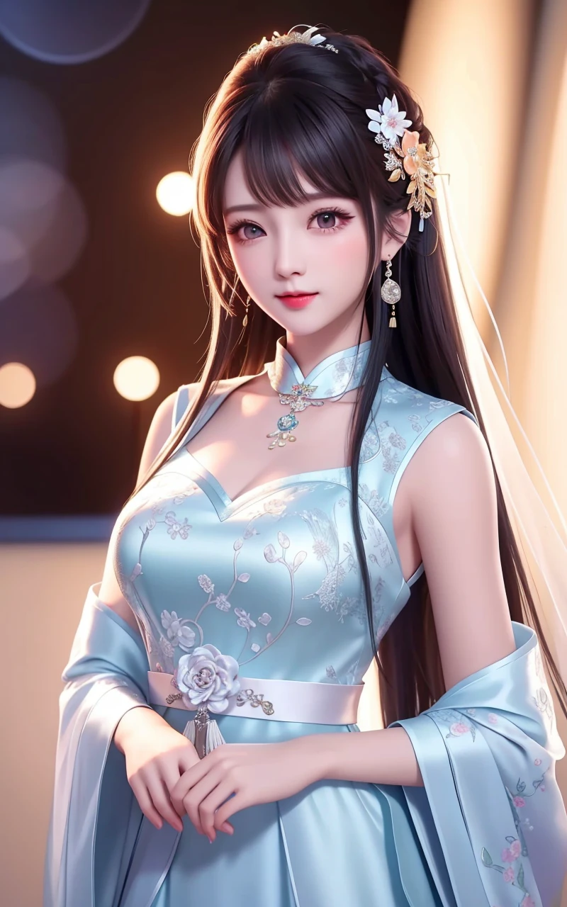 best qualtiy, tmasterpiece, A high resolution, 1girl,Chinese wedding dress,hair adornments,choker necklace,jewely,beauitful face,upon_body,Tyndall effect,realisticlying,dark studio,edge lit,twotonelighting,(highdetailskin:1.2),8k UHD,digital SLR camera,gentle illumination,high high quality,Volumetriclighting,Frankness,photore,A high resolution,4k,8k,bokeh,slutty,flirty,