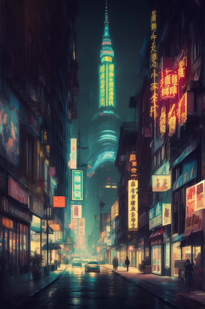 Cyberpunk cities in science fiction movies, Empty Streets, night, Chinoiserie architecture, Established, irregular, Circuit board, wire, Complex, Very detailedな, Realistic, hyper Realistic, high quality, Highest, Very detailedな, Crazy details, Very detailed, PhotoRealistic, A magnificent composition, Highest品質, 32K --v 6