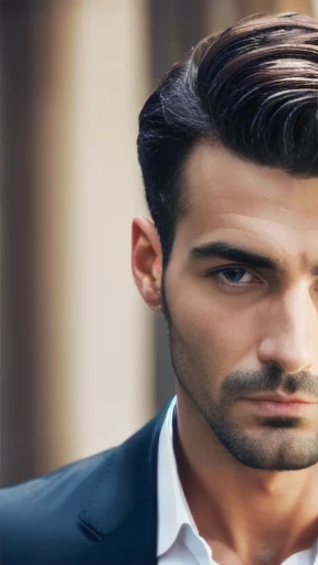 Italian man focus on face