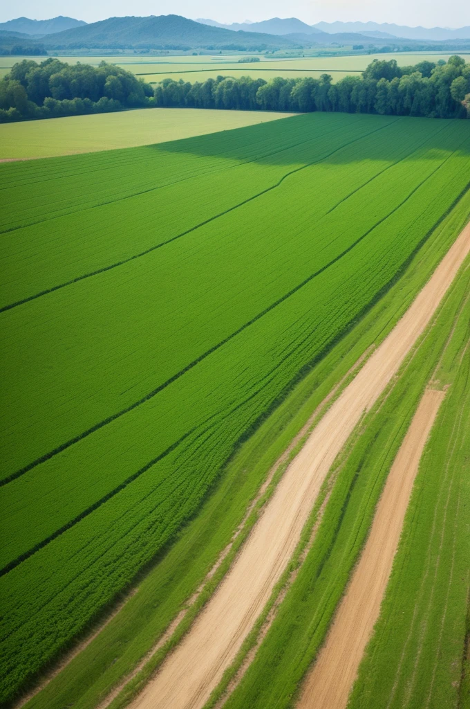 Create an image of rural modernization and green revolution