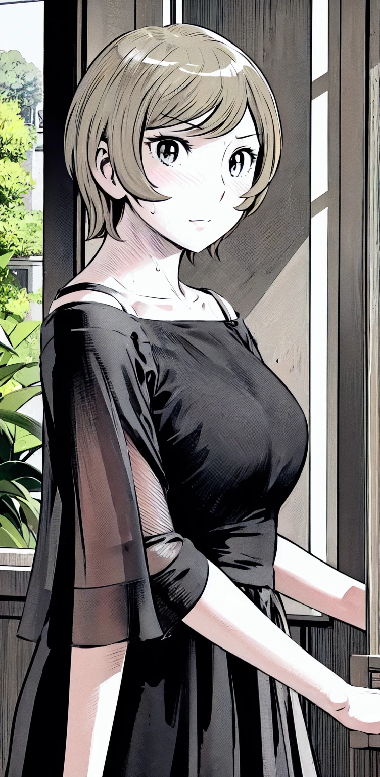 、(masterpiece、Highest quality)、Highest quality, Ultra-high resolution, (((masterpiece))), alone, Sweat、Big eyes,Show Viewer,
blonde,(short hair:1.2), (Highest quality:1.3),One Girl,Private Server、Floral dress、nature、Off the shoulder、Embarrassed face