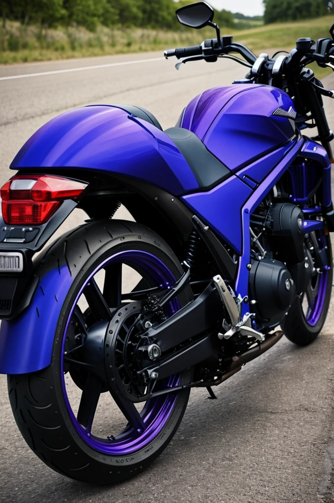 Blue and purple motorcycle