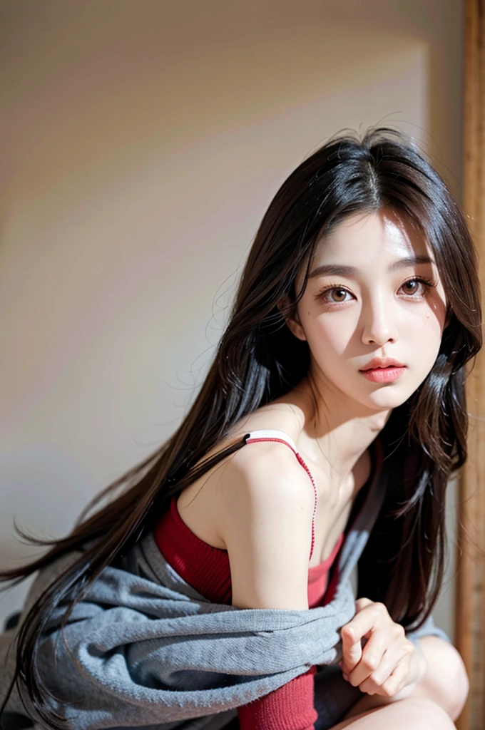 Beutiful woman corean
- **Hair:** Dark brown, straight, and long.
- **Eyes:** Round and expressive, brown in color.
- **Visual Style:** Sweet, with a warm gaze that complements her soft voice.