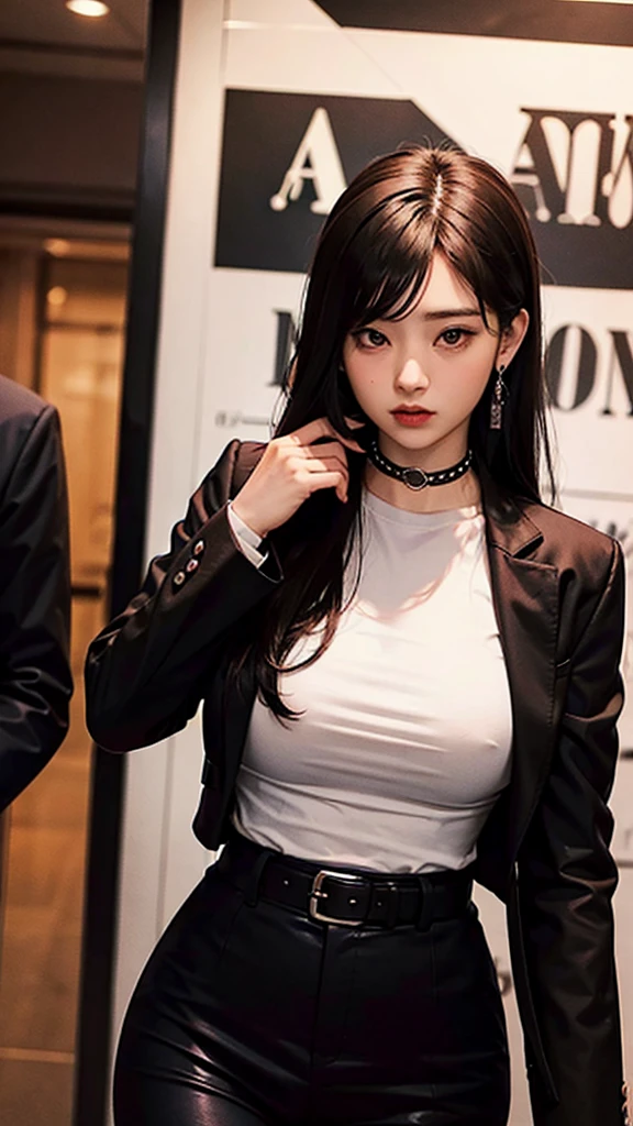 Mafia boss with a girl .
