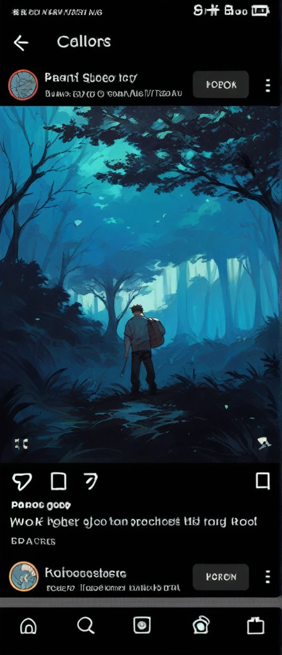 A boy stay  Alone in forest