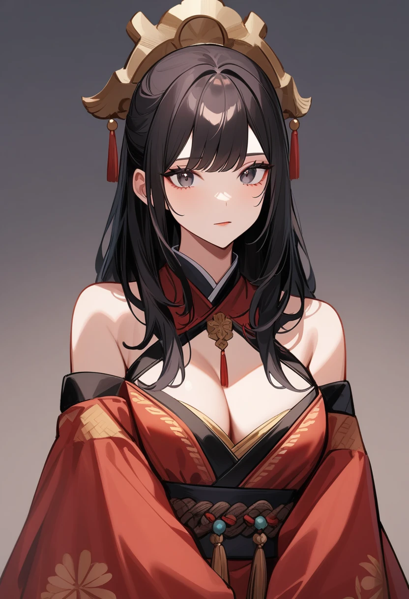 I am Himeko, I am a white-skinned woman with long flowing black hair and light blue eyes. I am 1.67 cm tall and weigh 56 kg,My breasts measure 123cm, my waist 60cm and my hips 123cm. Dressed in a black thong and a black lace bra