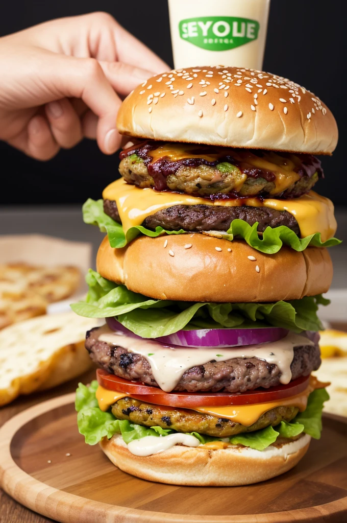 Make an eye-catching burger for a professional post
