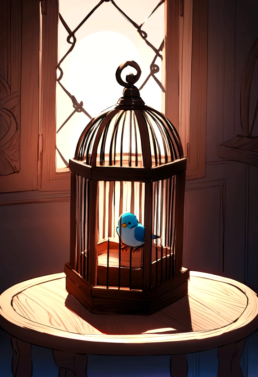 small bird cage made of wood make it look handmade and not perfect