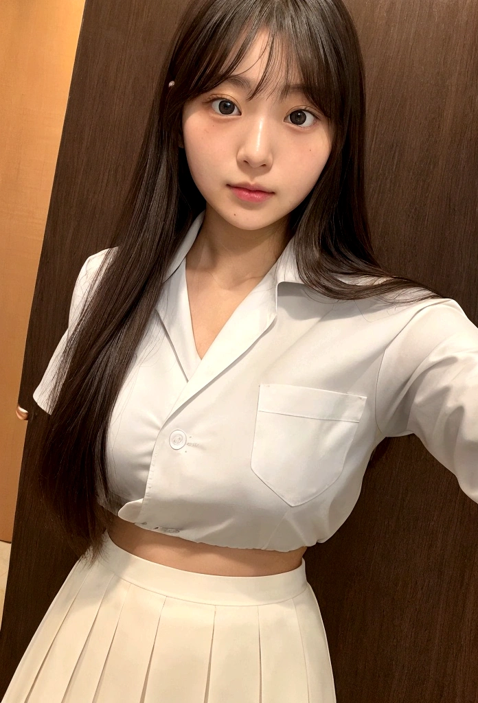 (((32k,High detail,High Detail、masterpiece,Attention to detail,Whole Body Ezbian,solo))),RAW Photos & Realistic atmosphere,Beautiful Eyes,Mouth details,Glossy Lips,Fine eyebrows,With soft white skin that shines in every detail、Detailed eyes、Dark brown eyes,Very beautiful eyes,Detailed lips、Very beautiful face,Very well-formed face、A vivid face,Beautiful, shining lips, photo realistic, Realistic young gravure idol, Slender gravure idol, Beautiful and cute, ((Japanese))、Cute Korean idol style,Black Hair,high-quaiity,(Correct Anatomy),(real photo),Raw Photos, Photorealistic、Cute face,(Well-proportioned face:1.5),High resolution,Super detailed,Fine details,Very detailed,very realistic eyes and face, shy face,(Realistic Humans),Sharp Focus,natural light,day light,(white shirts),umbutton of shirts,check mini skirt,naked under the skirt,the body foward to camera, at the hospital,((spread legs:1.5)),(11years old),11 years old, (girl), long hair,Long Hair,(Thighs spread wide to the left and right),(Both knees are spread wide),Looking at the camera,(flat chest),Narrow waist,Small hips,full body,Examination room