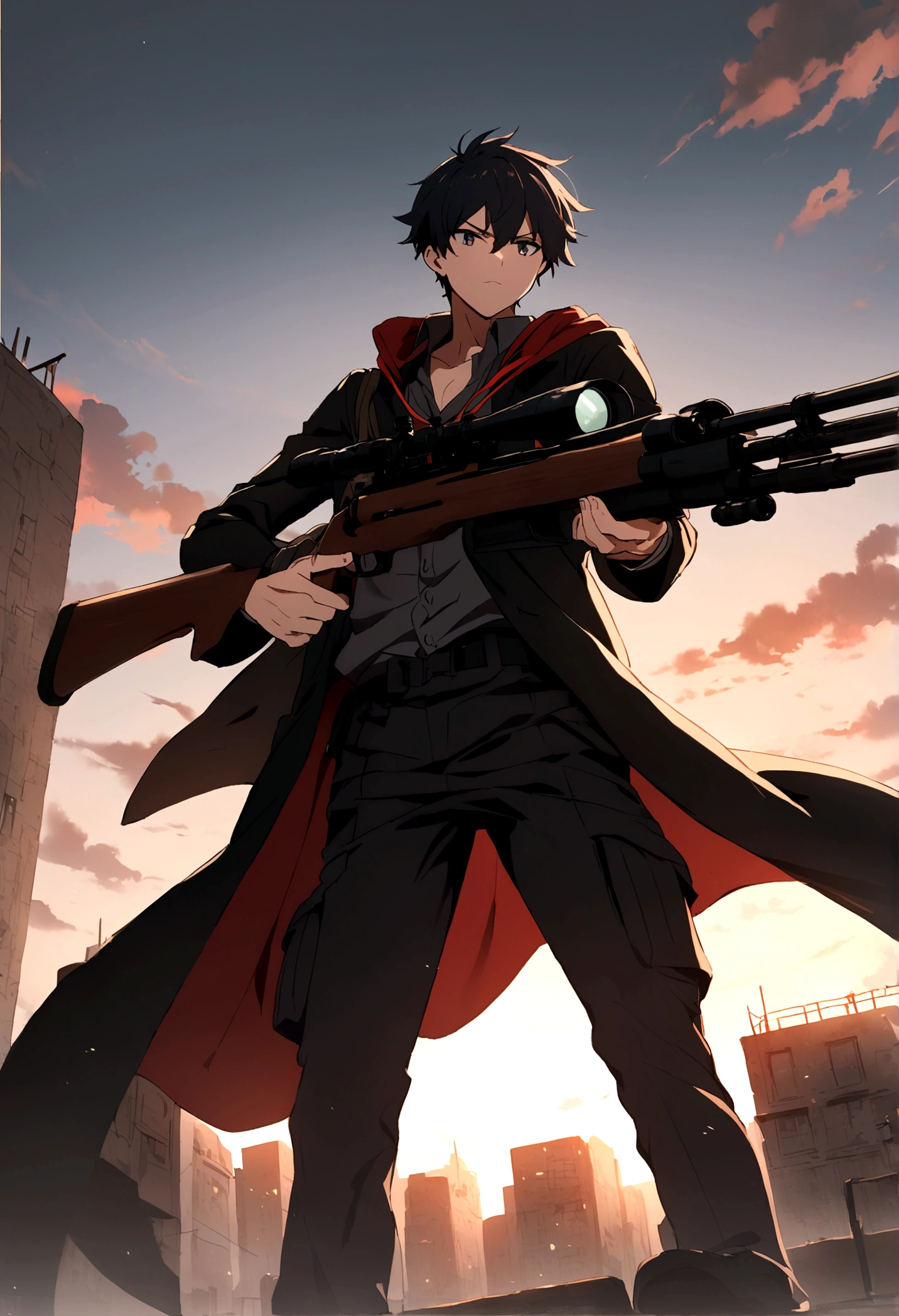 1 young boy, anime boy, sniper, this is not the case, best image