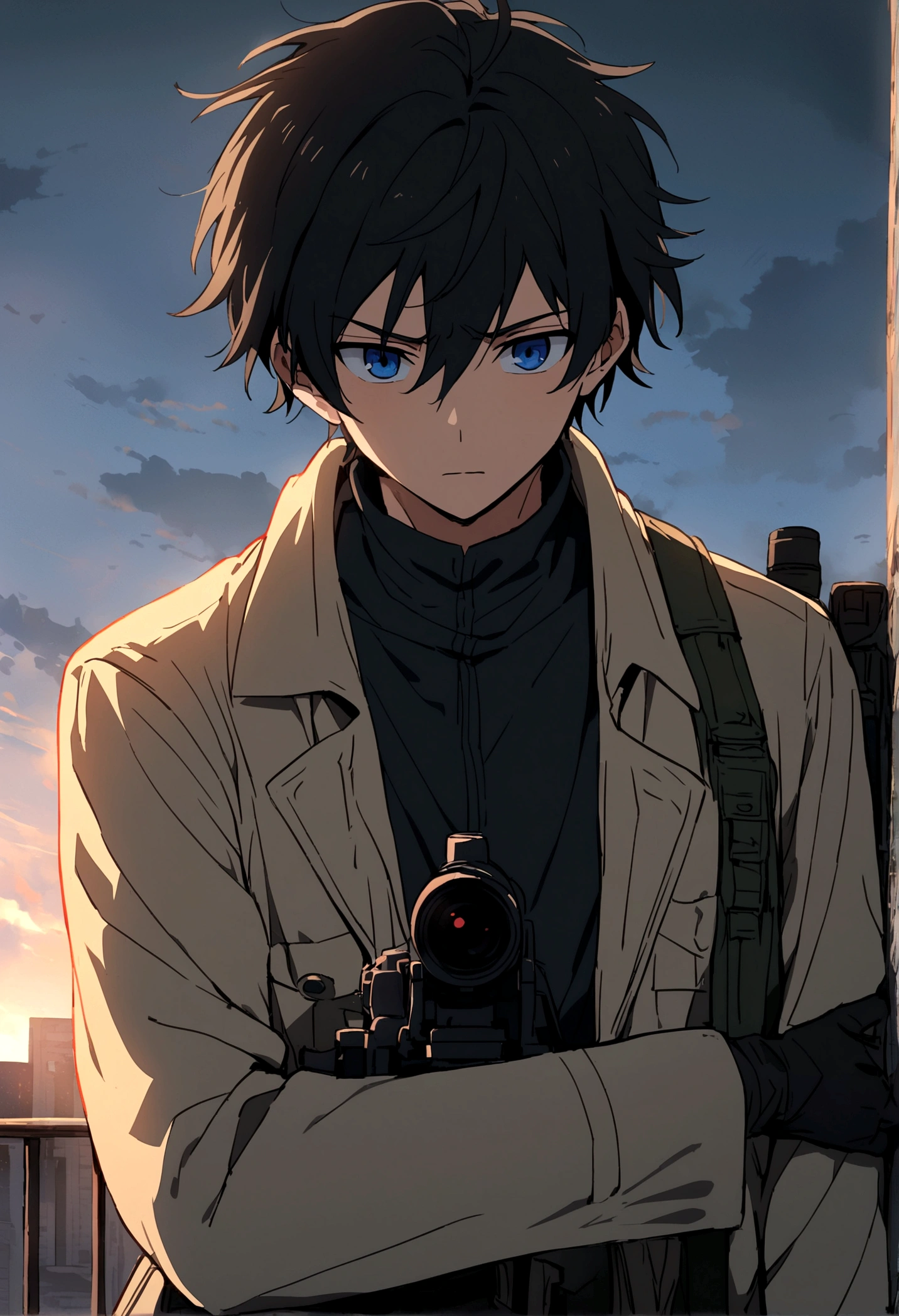 1 young boy, anime boy, sniper, this is not the case, best image
