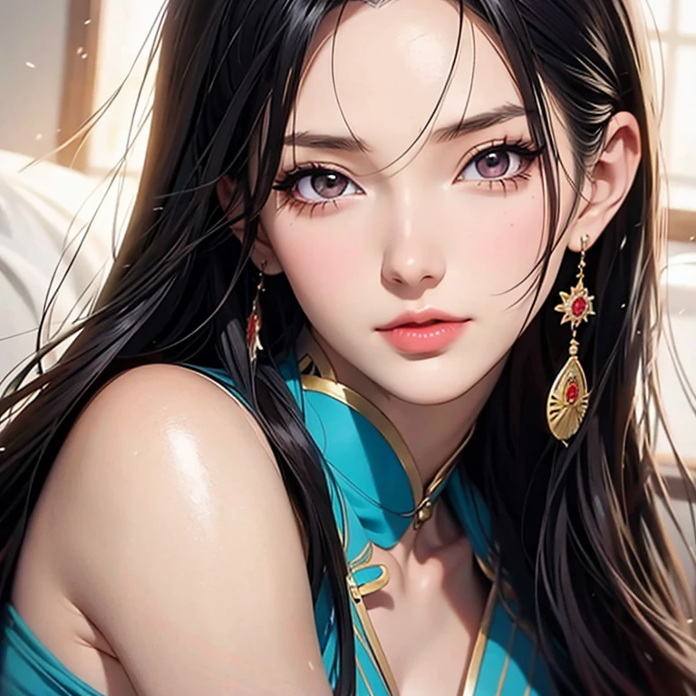 A close-up of an Asian woman, nico robin, produced by Anime Painter Studio, realistic anime art style, realistic anime art style, Arte de Marin Kitagawa Doujin, cute anime portrait, anime realism style, Beautiful Anime Woman, Drawn in Anime Painter Studio, High quality Doujin art, Gama Murata e Art Germ, cute anime art style