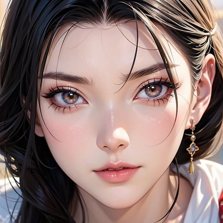 A close-up of an Asian woman, nico robin, produced by Anime Painter Studio, realistic anime art style, realistic anime art style, Arte de Marin Kitagawa Doujin, cute anime portrait, anime realism style, Beautiful Anime Woman, Drawn in Anime Painter Studio, High quality Doujin art, Gama Murata e Art Germ, cute anime art style