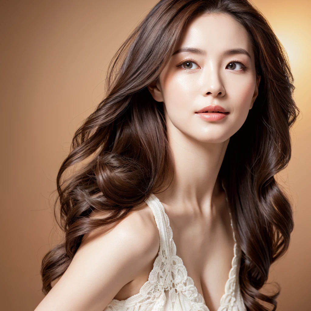 Beautiful mature woman with wavy long hair, she is alluring, Ultra-high resolution,(Realistic:1.4), ((Highest quality)), ((masterpiece)), (be familiar with),
