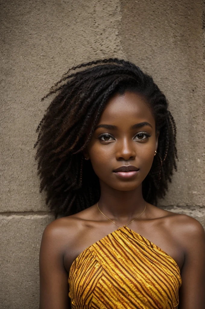 cute afro, Dark skin, teenager, beautiful face, deep ebony, showing breasts, SFW, seduction