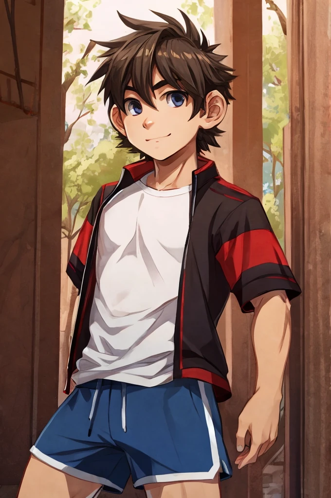 A young monkey, 18 years old, with an athletic body, looking like a ager
