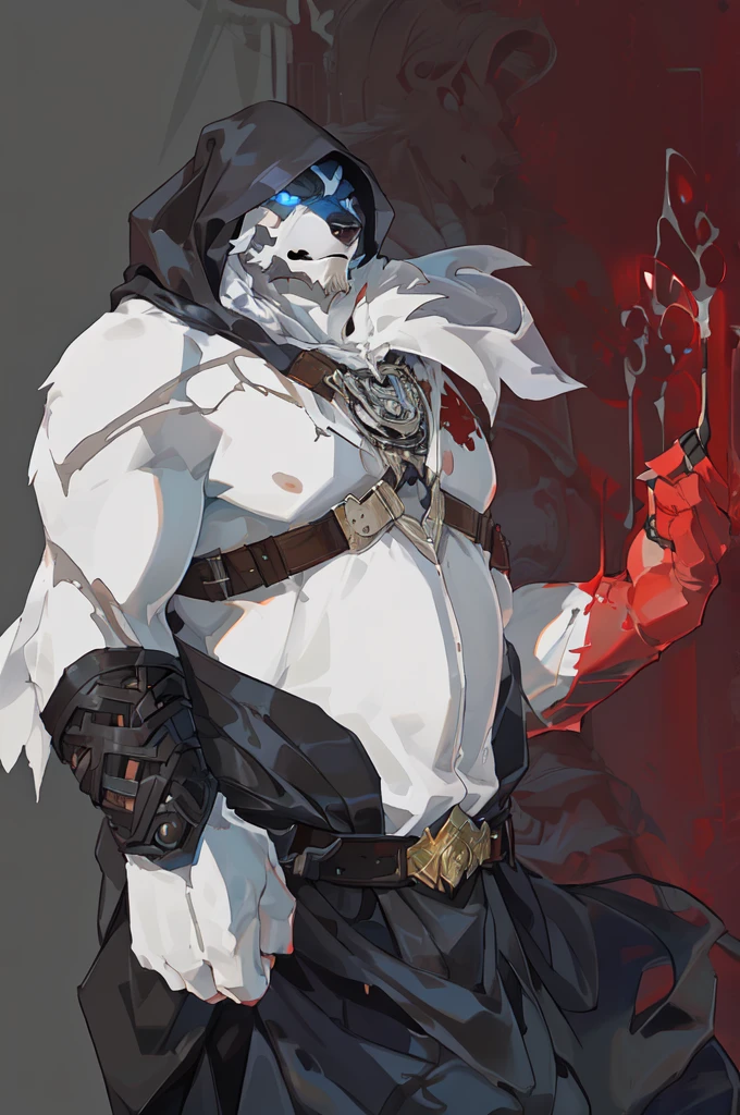 8k, (by null-ghost, by racoon 21), male polar bear, polar bear viking, guilty gear art style, elric of melnibone, muscular male undead cyborg, darksiders style, darksiders art style, beautiful male god of death, he-man with a dark manner, the reaper as a scary, king of time reaper, cultist, reaper from overwatch