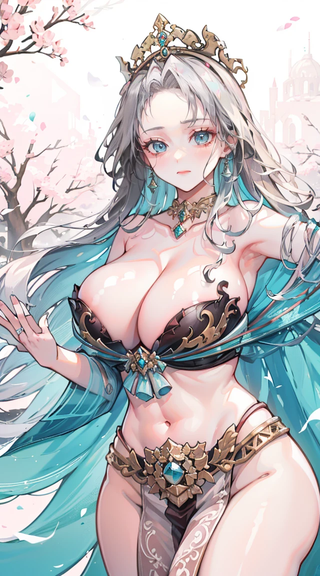 beautiful woman,Folk Girl,blonde with blue eyes,Twist,Wear a strapless wedding dress with no straps.,countryside,countryside,beautiful scenery,European Middle Ages,smile with teeth,forehead,forehead exposed,big tits,rift, (2 young women ,beautiful woman),visible chest, Show your breasts, open chest, I see bulging nipples,,(((large areolae:1.4,pink,The nipples are clearly visible...)))