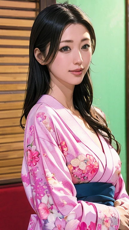 Highest quality、masterpiece、Ultra-high resolution、Beautiful girl、Cute girl face、Hot Spring、Wear a yukata、Full Body Lesbian、Famous Japanese actresses、Very beautiful face、chest