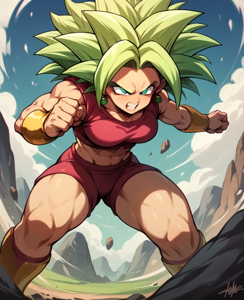 Kefla  and goku fighting