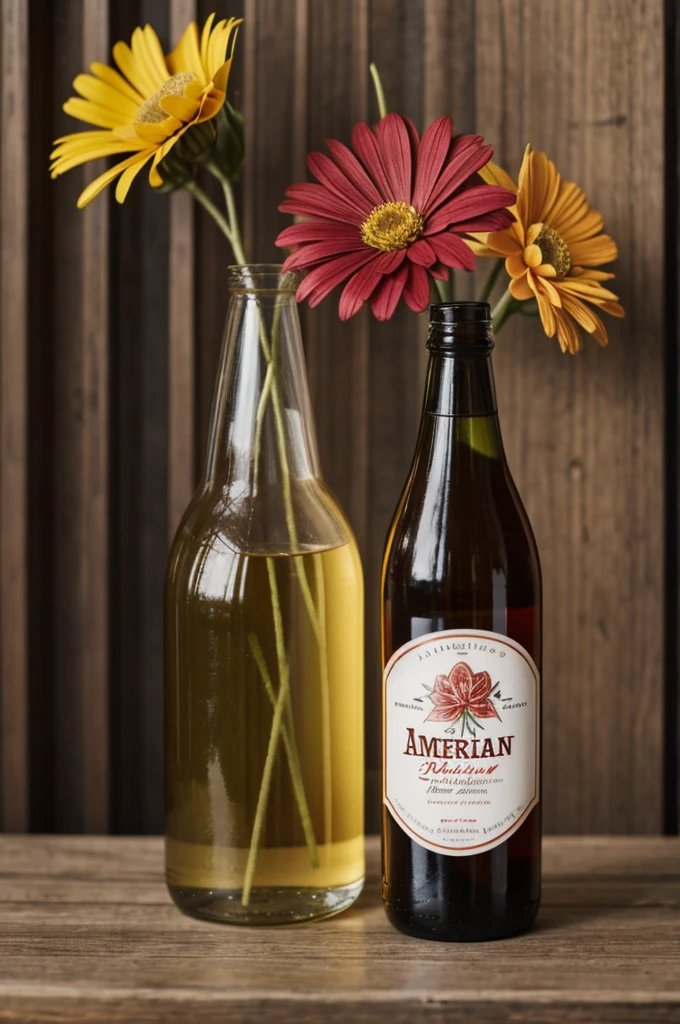 A bottle of American bermú called flower and trick
