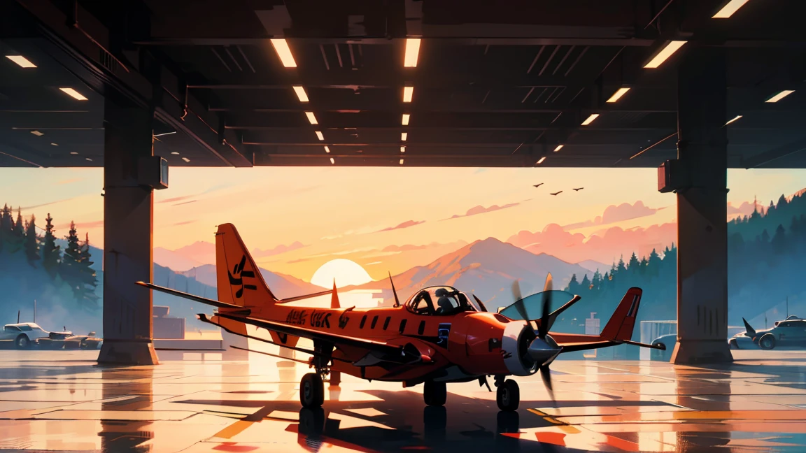 New modern airport, The plane is flying, Sit and wait, It has a nice atmosphere, Adult women, Trunk Case ,Perfect Face, A melancholic look, (Backlight: 1.1), A scene from a movie, Soft Shadows, masterpiece, Highest quality, Complex, Model shooting style, Film Grain, Wide Shot、Red lipstick