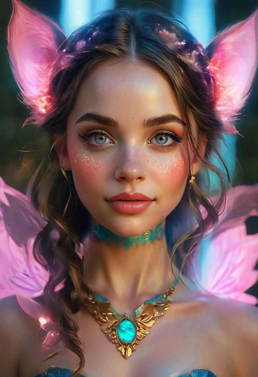Create an illustrated, hand-drawn, full-color image of an humanoid, hybrid, anthropomorphic, sexy pig woman. The artwork should be rendered in the style of "Breath of the Wild," featuring warm lighting and shadows. Include graphite shading, stencil marks, and airbrushed acrylic paint effects. The image should be of the highest quality, a masterpiece with intricate details.
The pig woman should have a female, humanoid, appearance. She should have luscious lips, a wide smile, and bright, expressive eyes, exuding beauty, cuteness, and adorableness. Ensure the image is high resolution and sharply detailed, with a detailed and vibrant background. Scarlett Johanson, Alison Brie, Dove Cameron
Incorporate mystical lighting in the background, creating a romantic and enchanting atmosphere.