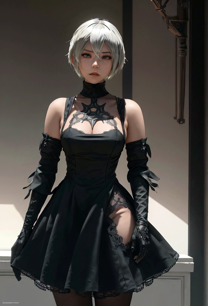 Close-up of a person in costume on a bed, 2 b from nier automata, 2b from nier automata, 2b Deny automata, 2b, 2 b, Neil 2 B, nier inspired, nier : automata inspired, nier:automata inspired, Anime girl cosplay, the anime girl is crouching, nier autoamata