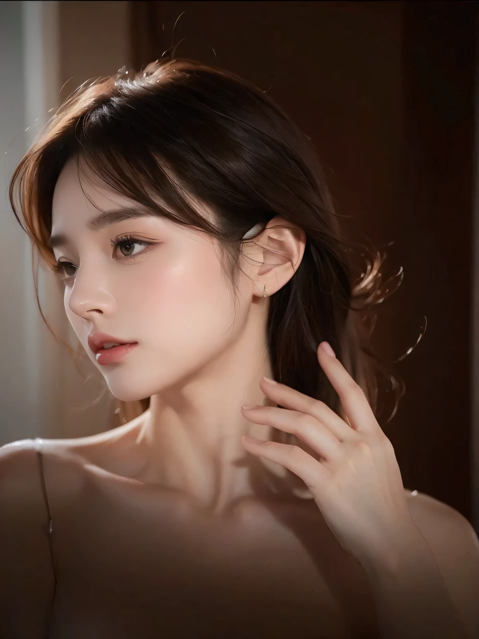 ((Best quality, 8K, masterpiece: 1.3)), whole body, keen focus: 1.2, perfect body beauty: 1.4, slim abs: 1.2, ((dart brown hair,: 1.2)), dress dress: 1.1, (street: 1.1), highly detailed facial and skin texture, exquisite eyes, double eyelids