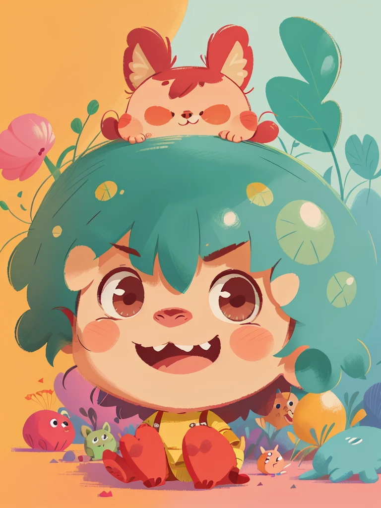 This illustration is a 4K high-definition illustration,The facial features are rich in detail,Cartoon Style,Cartoon Animals 5.1,cute,A toy,There are scattered toys around,