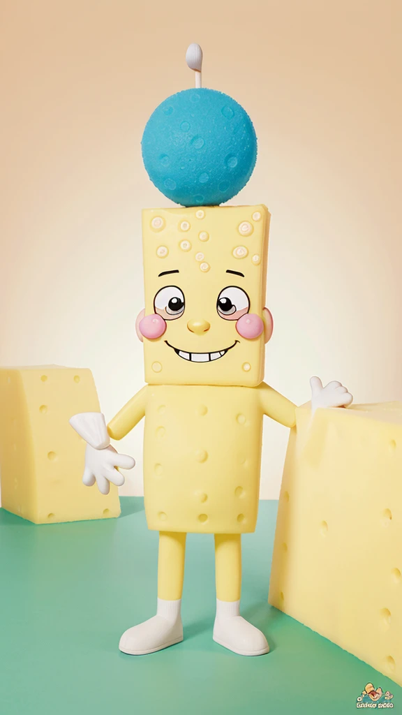 A new cartoon character of sponge pop to use in teaching English lessons