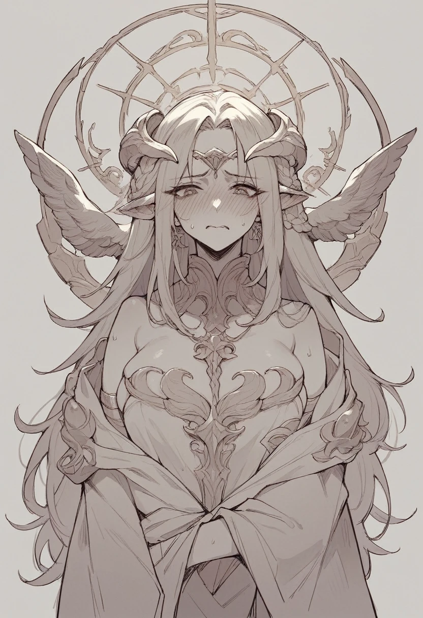 A goddess with a slightly embarrassed expression
