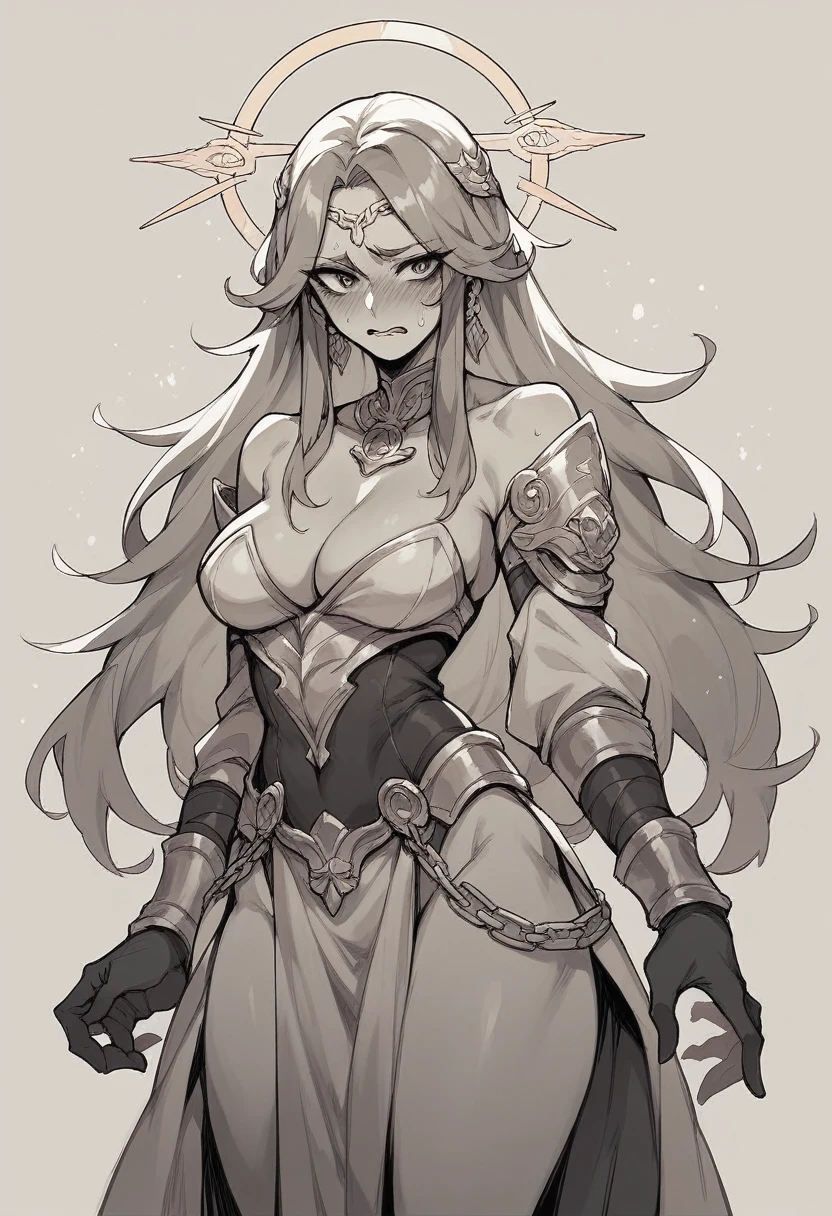 A goddess with a slightly embarrassed expression