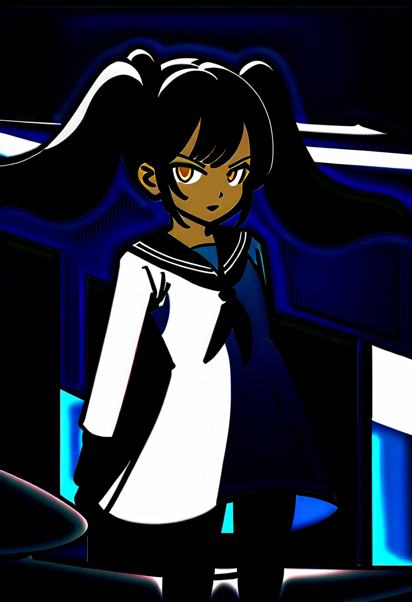 ,(upperbody:1),dsrise, brown hair, long hair, twintails, brown eyes, yasogami , serafuku, black thighhighs, 1girl, solo ,standing, school,ground, (cinematic), anime screencap:0.8, official art, masterpiece, best quality,UHD,HDR,intricate detailed,aesthetic,very aesthetic,,