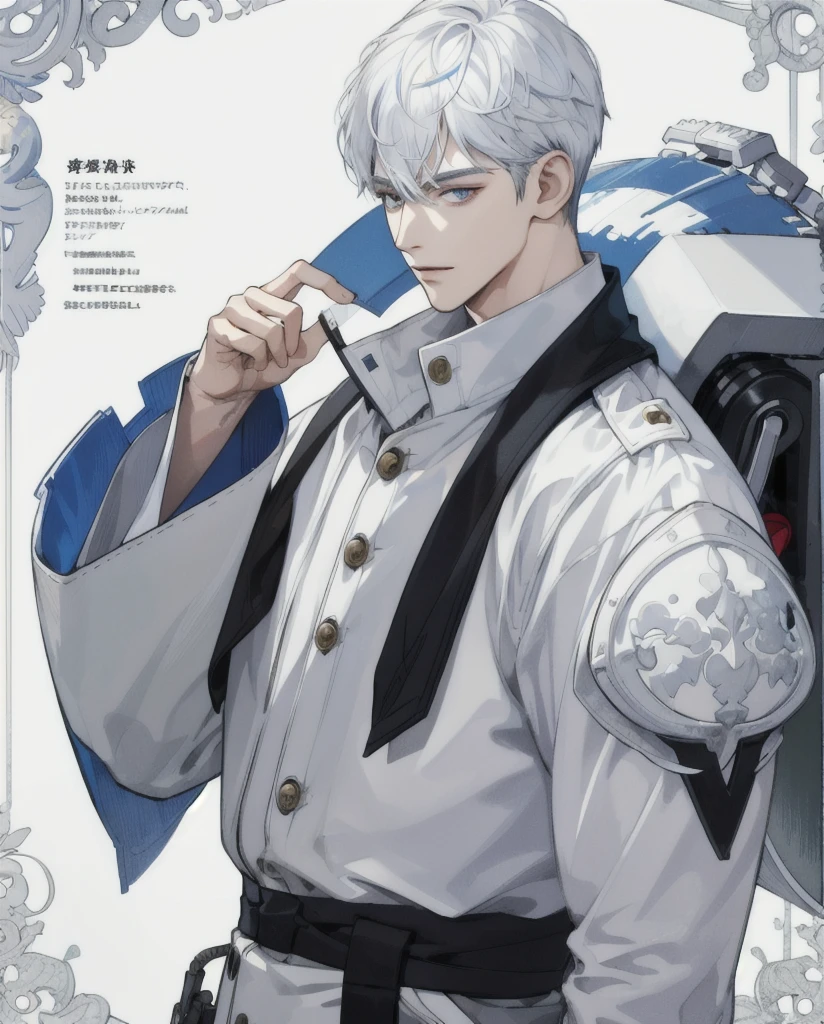 ((masterpiece)),(((best quality))),(character design sheet,Same role,frontage,Lateral face,on back),illustration,A boy with,white color hair,By bangs,hairstyle fax,Eyes,The environment changes,hairstyle fax,charturnbetalora,(simplebackground,white backgrounid:1.3)