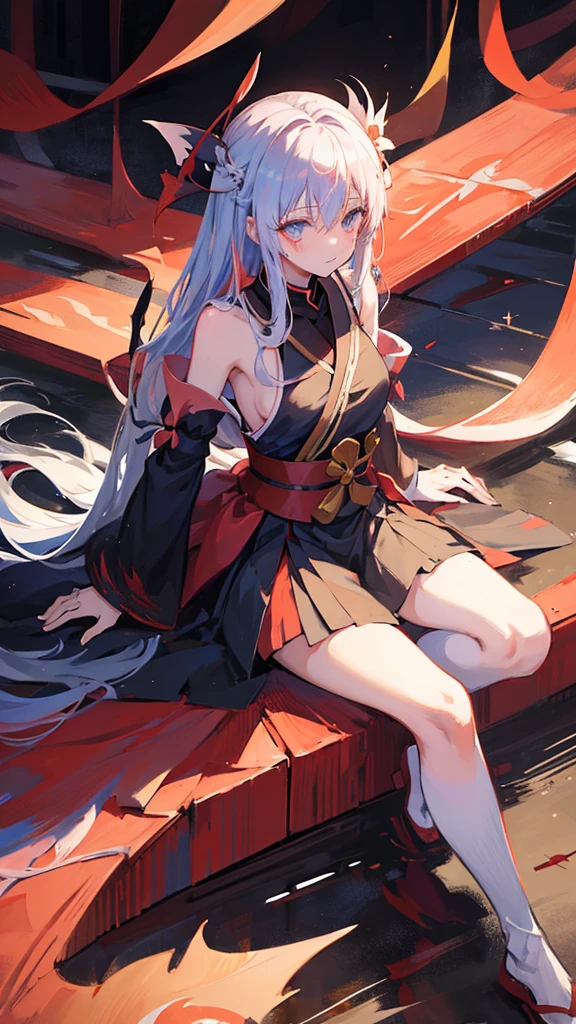 anime girl with a sword and blood splattered on her face, yandere, gapmoe yandere grimdark, gapmoe yandere, by Shitao, onmyoji, demon anime girl, yandere intricate, shalltear bloodfallen, anime style like fate/stay night, portrait gapmoe yandere grimdark, onmyoji portrait