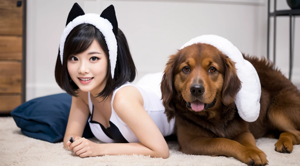 Sexy woman dressed as a dog