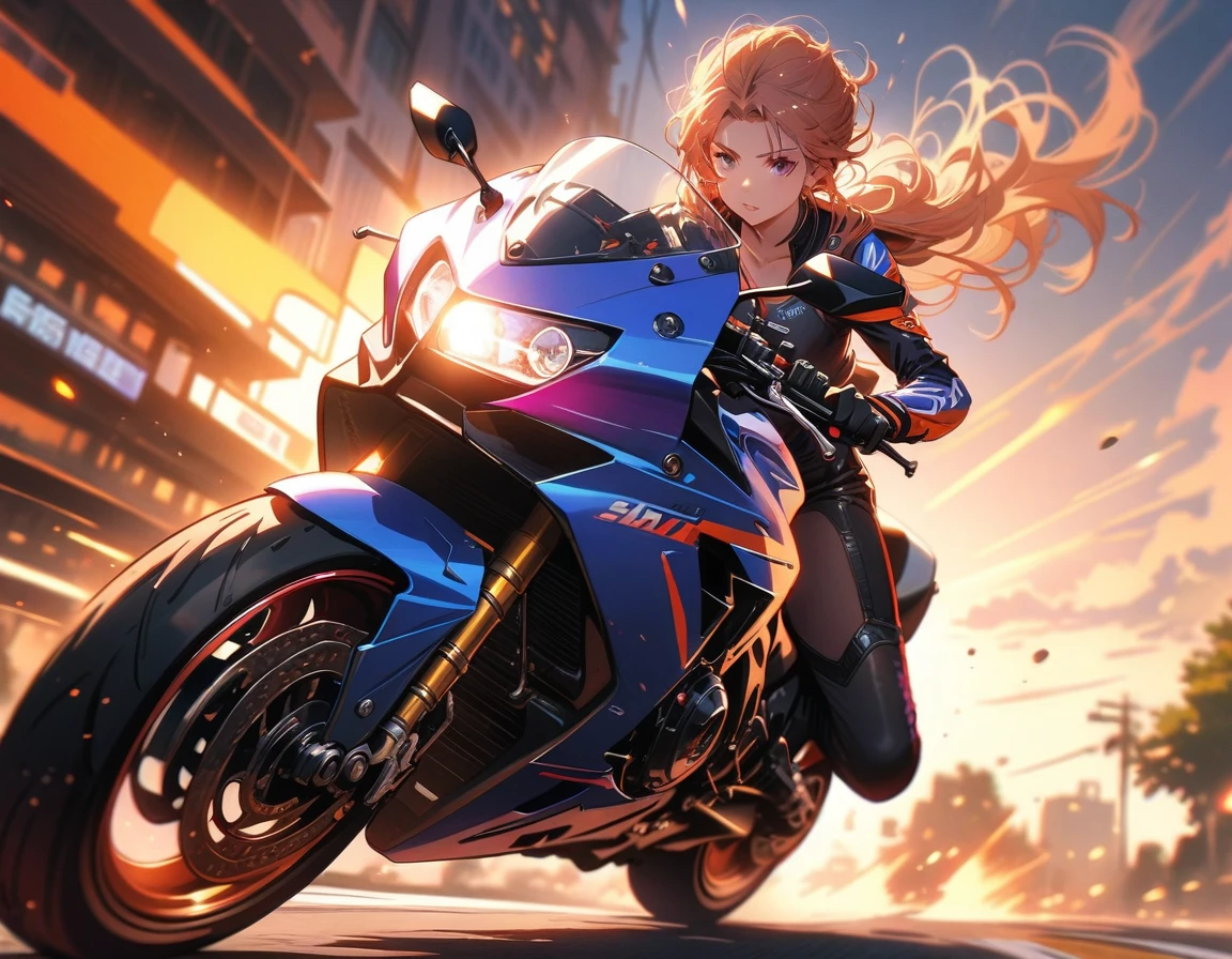 a girl riding a motorcycle,1girl,motorcycle,detailed face,detailed eyes,detailed lips,best quality,4k,8k,highres,masterpiece:1.2,ultra-detailed,realistic lighting,dynamic motion blur,cinematic,dramatic lighting,intricate details,highly detailed,vibrant colors,atmospheric,moody,cinematic composition