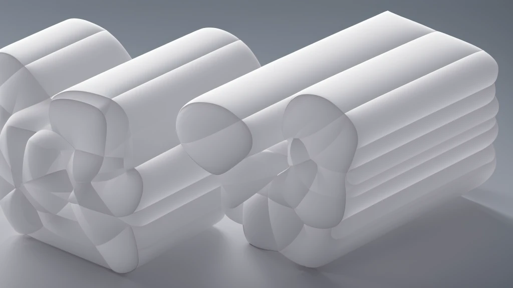 D Inflation Art，Many inflatable Geometry，Many Inflatable blocks, 3D product render style，minimanism, White background, 8k, super detail, best quality, highres, high details，Top view