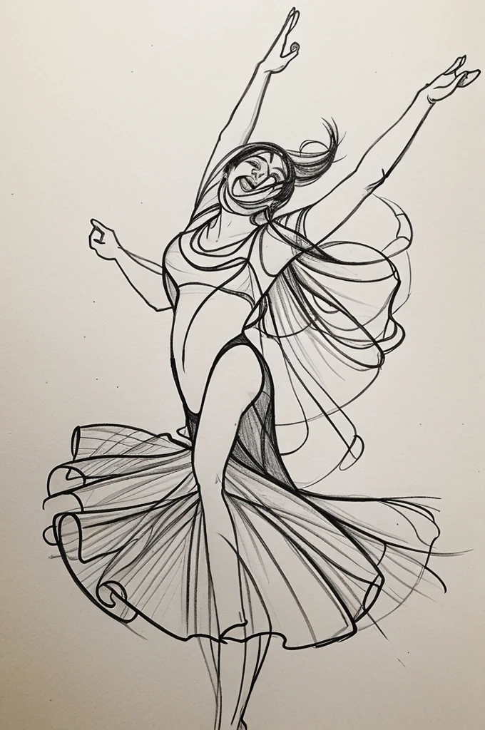 Drawings of person dancing (cheered up)