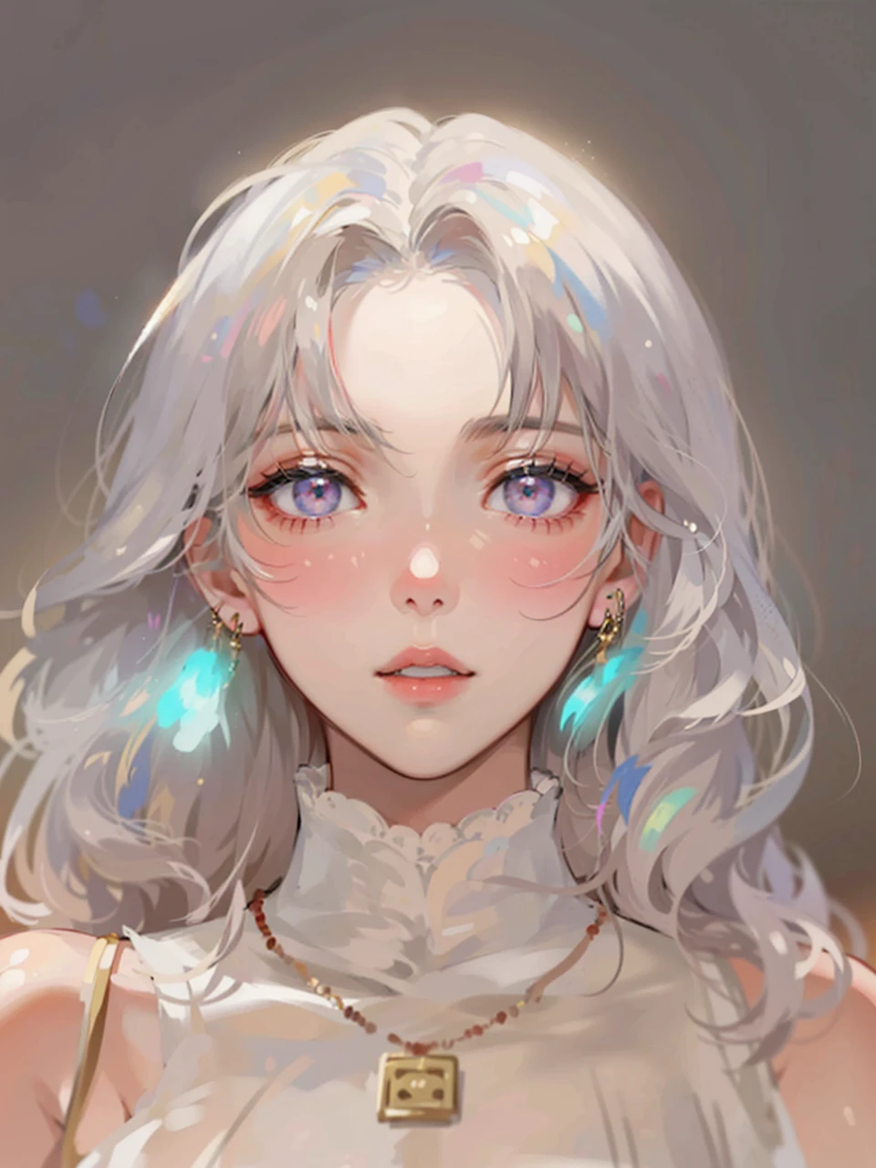 there is a woman that is looking at herself in the mirror, young lovely Korean faces, Soft portrait shot 8 K, Gorgeous young Korean woman, Beautiful young Korean woman, portrait of female korean idol, wan adorable korean face, jaeyeon nam, beautiful Korean women, young cute wan asian face, 8K Artgerm bokeh, cute korean actress