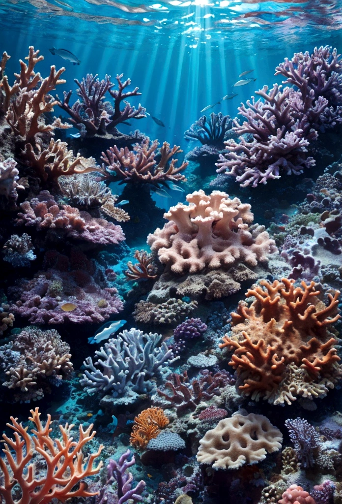 colorful coral reef ,octopus, In the water, Coral, Crystal clear water, ,sun rays ,Detailed marine plants, Life, Vibrant colors, Quiet atmosphere, Calm, swaying seaweed ,Alien species, A dazzling array of colors) , (Highest quality,High resolution:1.2), (In the water photography), (Vibrant),  (Soft and diffuse lighting)