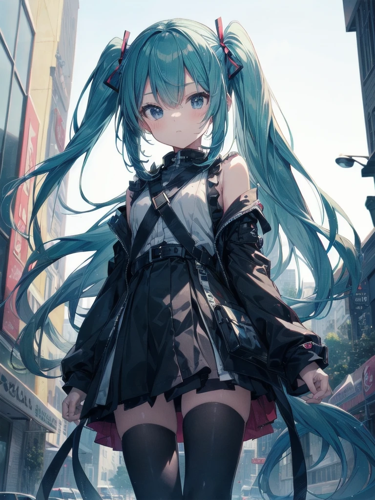 Ninjas are... cool and... fast.!God quality, anime moe artstyle,best anime 8k konachan wallpaper,badass anime 8k,perfect anatomy, (Please draw a picture of a ninja girl looking down on the city from the rooftop.)from diagonally above,dutch angle,break, 1girl is ninja, (Solo,Loli,,13-year-old:1.3), androgynous charm, blunt bangs, Full limbs, complete fingers,flat chest, Small butt, groin, Small eyes,finely 8k detailed beautiful black eyes, stand on the skyscraper rooftop. break,ultra-detailed,high resolution,super detailed skin, professional lighting, (cool illustration:1.2), Hatsune Miku,