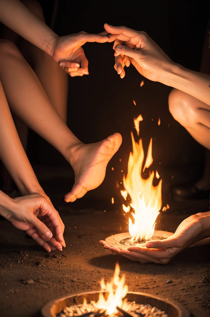 Hands on fire
