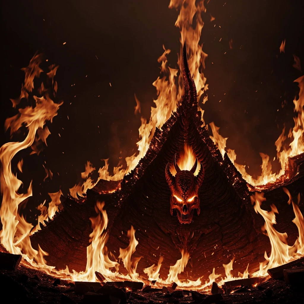 In hell, inferno, fire,