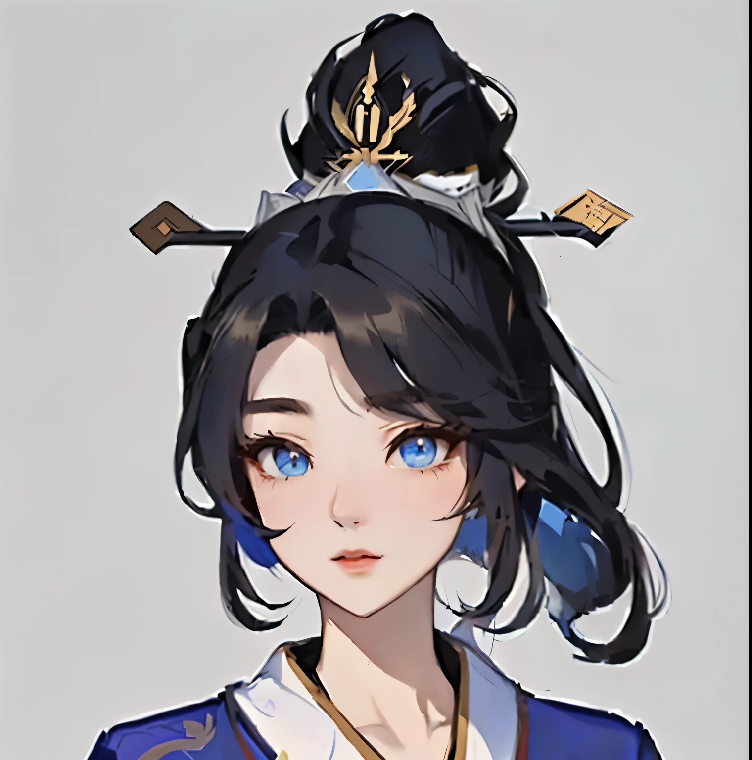 Wearing a blue dress、anime girl wearing hat, Onmyoji portrait, heise jinyao, yun ling, 《Genshin Impact》Zhongli, Keqing from genshin impact, author:Yang J, g liulian art style, Inspired by trees, From Overwatch, Onmyoji, Gu Weiss, Inspired by Lan Ying