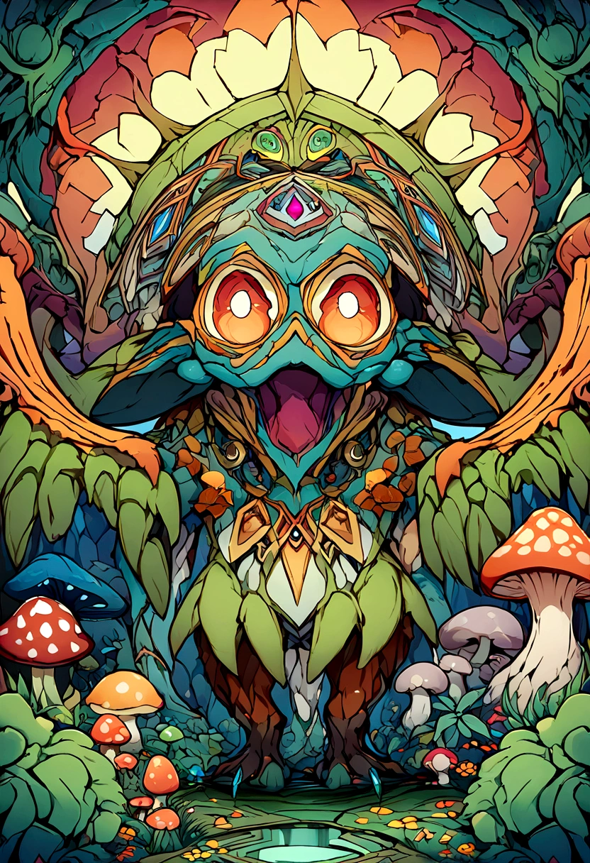 Vector art of mushroom goblin core art with ultra deatil art