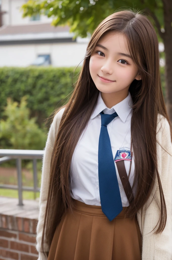 high school student、girl、Brown Hair